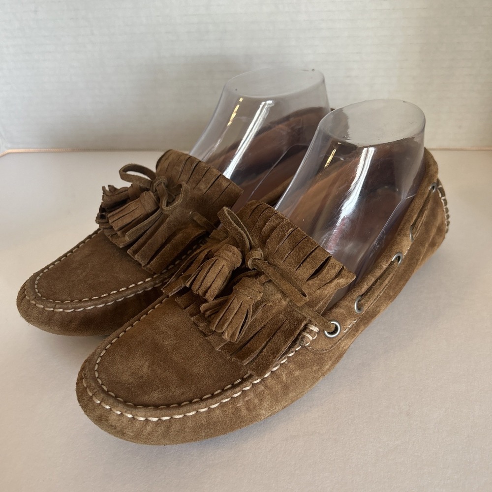 Johnston & Murphy Women's Suede Tasseled Driver Loafer Flats Size 8